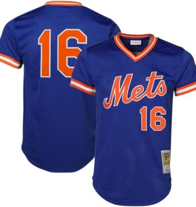 New York Mets Dwight Gooden Blue Throwback Mesh Pullover Jersey
