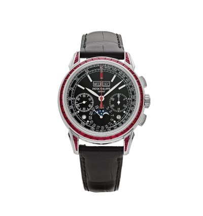Patek Philippe Perpetual Calendar Chronograph Grand Complications 5271 12p-001 Perpetual Calendar Platinum Black Dial Ruby Bezel