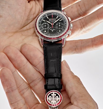 Patek Philippe Perpetual Calendar Chronograph Grand Complications 5271 12p-001 Perpetual Calendar Platinum Black Dial Ruby Bezel