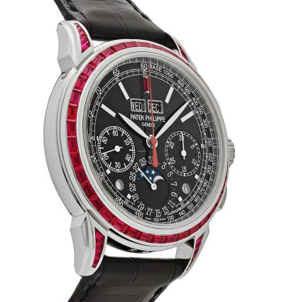 Patek Philippe Perpetual Calendar Chronograph Grand Complications 5271 12p-001 Perpetual Calendar Platinum Black Dial Ruby Bezel