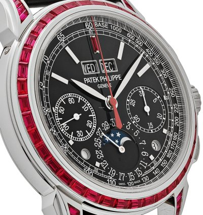 Patek Philippe Perpetual Calendar Chronograph Grand Complications 5271 12p-001 Perpetual Calendar Platinum Black Dial Ruby Bezel