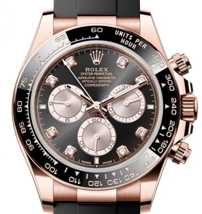 Rolex Daytona Rose Gold Oysterflex Black Diamond Dial 126515ln Unworn 2024