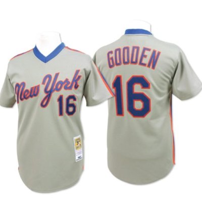 New York Mets Dwight Gooden Gray Throwback Pullover Jersey