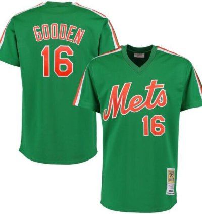 New York Mets Dwight Gooden Green 1985 Throwback Pullover Jersey