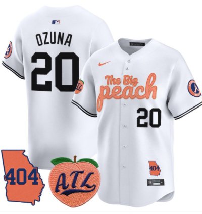 Marcell Ozuna Jersey 20 Atlanta Braves 404 The Big Peach Premier Limited Stitched White