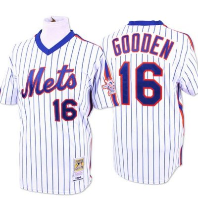 New York Mets Dwight Gooden White 1986 Throwback Pullover Jersey