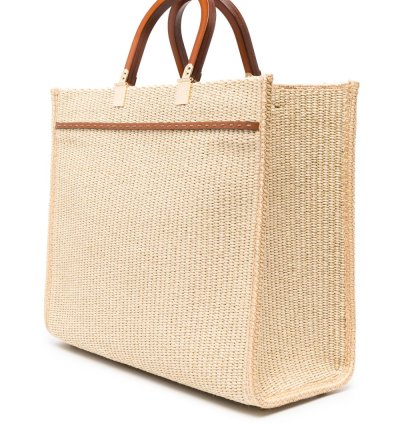 Fendi Medium Sunshine Raffia Tote Bag