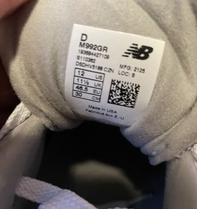 Deadstock New Balance 992 Grey M992gr Size Men Us 12