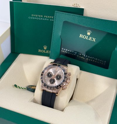 Rolex Daytona Rose Gold Oysterflex Sundust Dial 126515ln New 2023
