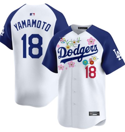 Yamamoto Jersey 18 Dodgers X Takashi Murakami 2025 Vapor Limited Stitched Alternate