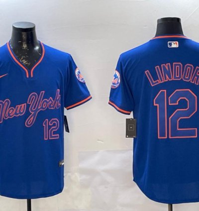 New York Mets Francisco Lindor Royal Throwback Fashion Jersey