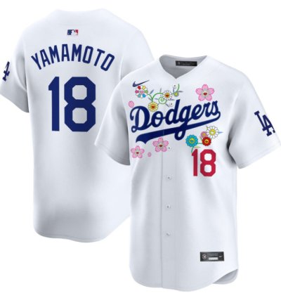Yamamoto Jersey 18 Dodgers X Takashi Murakami 2025 Vapor Limited Stitched White