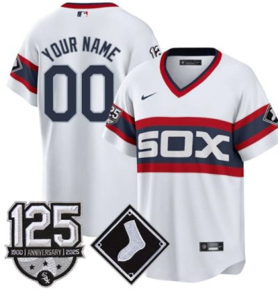 Custom Chicago White Sox Jersey Name Number 125th Anniversary Stitched White 1983