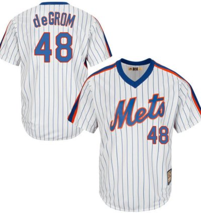 New York Mets Jacob Degrom White Throwback Pullover Jersey
