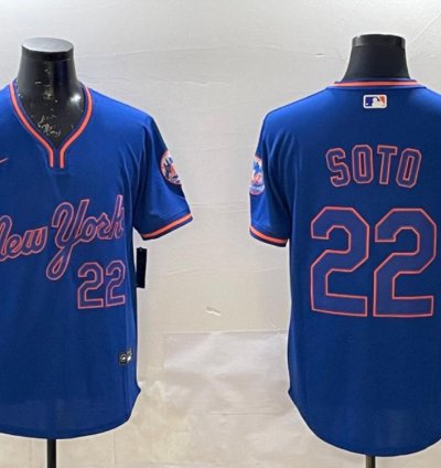 New York Mets Juan Soto Royal Throwback Fashion Jersey