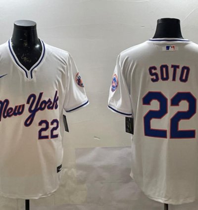 New York Mets Juan Soto White Throwback Fashion Jersey