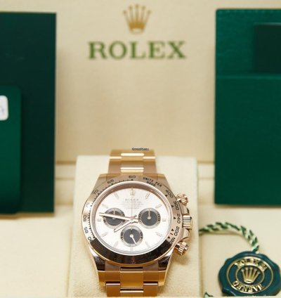 Rolex Daytona Rose Gold Sundust Dial On Oyster Bracelet Complete Set Like New 2024