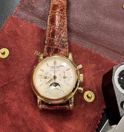 Patek Philippe Perpetual Calendar Chronograph Rare Second Series-1990-chrono Moon-perpetual Calendar-never Polish English Calendar