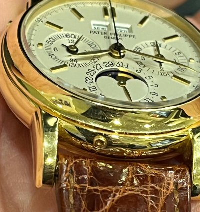 Patek Philippe Perpetual Calendar Chronograph Rare Second Series-1990-chrono Moon-perpetual Calendar-never Polish English Calendar