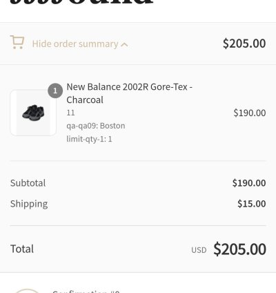 Jjjjound New Balance 2002r Gore-tex Charcoal Grey Confirmed