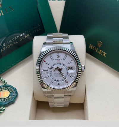 Rolex Sky-dweller New 2025 White Index Dial Stainless Steel Oyster Bracelet