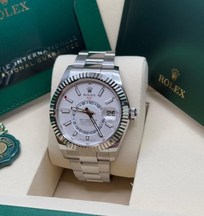 Rolex Sky-dweller New 2025 White Index Dial Stainless Steel Oyster Bracelet