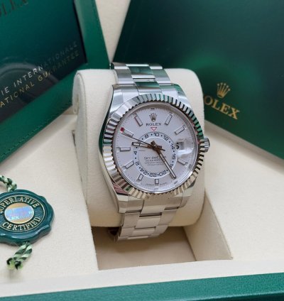 Rolex Sky-dweller New 2025 White Index Dial Stainless Steel Oyster Bracelet