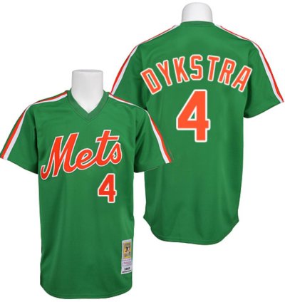 New York Mets Lenny Dykstra Green 1985 Throwback Pullover Jersey
