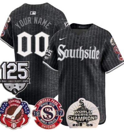 Custom Chicago White Sox Jersey 125th Anniversary World Series Champions Stitched City Connect