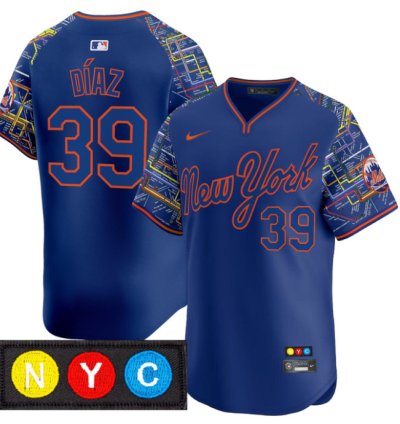 Edwin Díaz Jersey 39 New York Mets Subway Style Vapor Premier Limited Stitched Royal