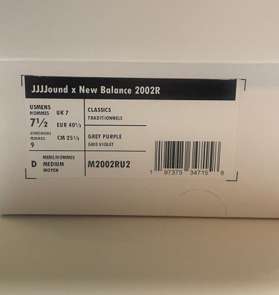 Jjjjound New Balance 2002r Storm Blue Size 7 5m 9w
