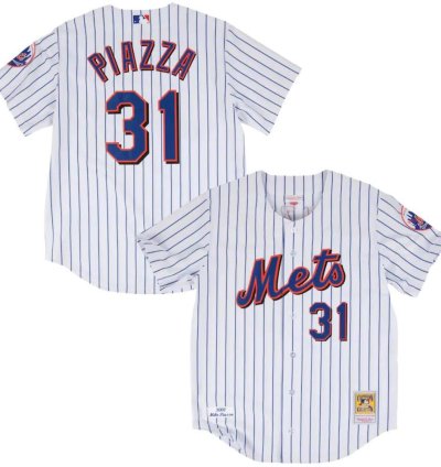 New York Mets Mike Piazza White 2000 Throwback Jersey