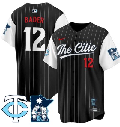 Harrison Bader Jersey 12 Minnesota Twins 2025 City Connect Concept Stitched Black