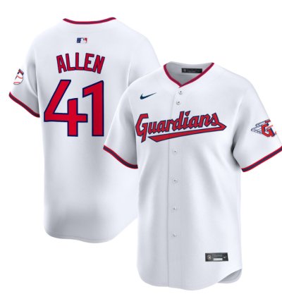 Logan Allen Jersey 41 Cleveland Guardians 2025 Vapor Premier Limited All Stitched White