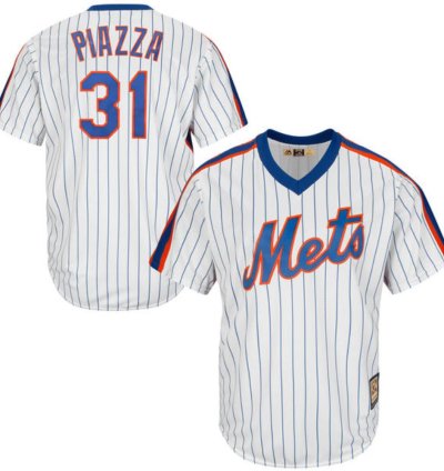 New York Mets Mike Piazza White Throwback Pullover Jersey