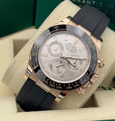 Rolex Daytona Silver Sundust Baguette 2022 Unworn Full Set