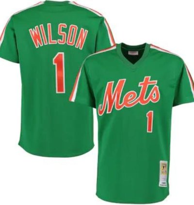 New York Mets Mookie Wilson Green 1985 Throwback Pullover Jersey