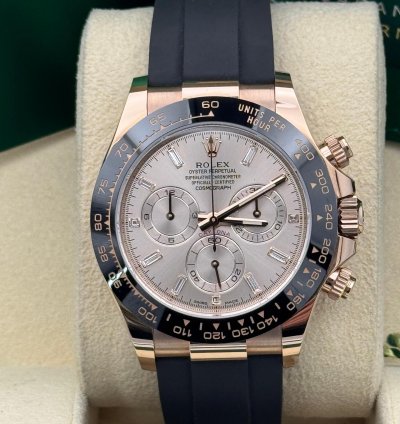 Rolex Daytona Silver Sundust Baguette 2022 Unworn Full Set