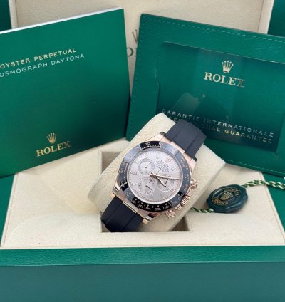 Rolex Daytona Silver Sundust Baguette 2022 Unworn Full Set