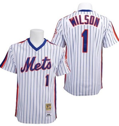 New York Mets Mookie Wilson White 1986 Throwback Pullover Jersey