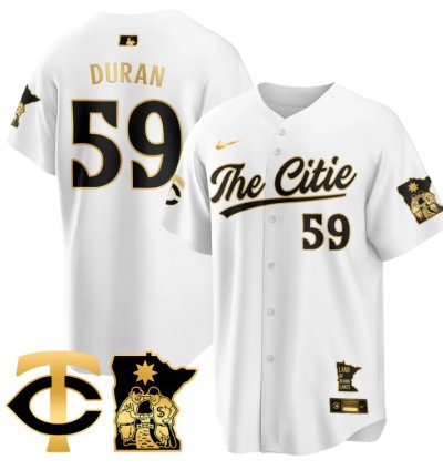 Jhoan Duran Jersey 59 Minnesota Twins 2025 City Connect Concept Stitched White Gold