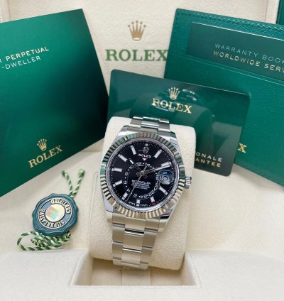 Rolex Sky-dweller New Complete 336934 Sky-dweller Black Dial Stainless Steel 42mm Oyster Bracelet