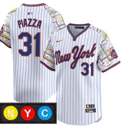 Mike Piazza Jersey 31 New York Mets Subway Style Vapor Premier Limited Stitched Pinstripe