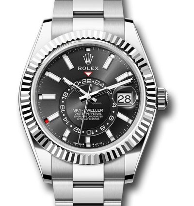 Rolex Sky-dweller New Complete 336934 Sky-dweller Black Dial Stainless Steel 42mm Oyster Bracelet