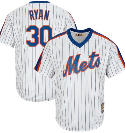 New York Mets Nolan Ryan White Throwback Pullover Jersey