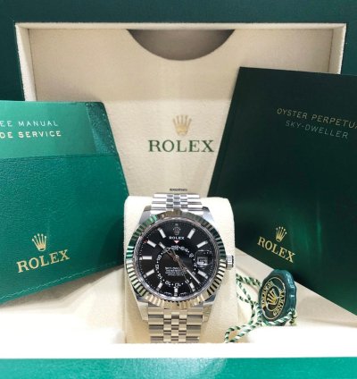 Rolex Sky-dweller New Oyster Perpetual Sky Dweller 326934 Black Index Dial Jubilee Bracelet 42mm