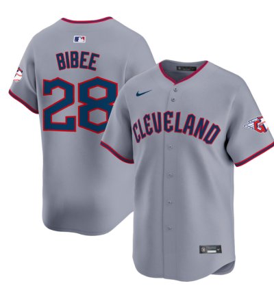 Tanner Bibee Jersey 28 Cleveland Guardians 2025 Vapor Premier Limited All Stitched Gray