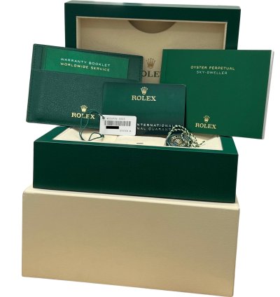 Rolex Sky-dweller New Papers Rolex Sky-dweller Blue 18k Fluted 42mm Steel Watch Oyster 326934 Box