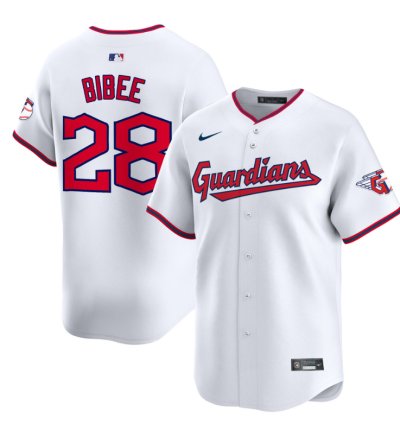 Tanner Bibee Jersey 28 Cleveland Guardians 2025 Vapor Premier Limited All Stitched White