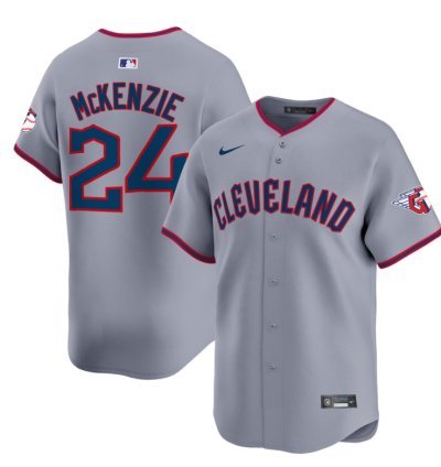Triston Mckenzie Jersey 24 Cleveland Guardians 2025 Vapor Premier Limited All Stitched Gray